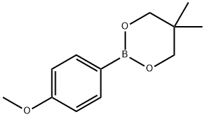 2-(4-メトキシフェニル)-5,5-ジメチル-1,3,2-ジオキサボリナン 化学構造式
