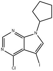 4-CHLORO-7-CYCLOPENTYL-5-IODO-7H-PYRROLO[2,3-D]PYRIMIDINE Struktur