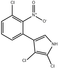 2,3-ジクロロ-4-(2-ニトロ-3-クロロフェニル)-1H-ピロール 化学構造式