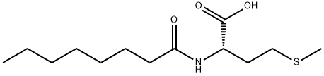 rac-(R*)-4-メチルチオ-2-[(1-オキソオクチル)アミノ]ブタン酸 化学構造式