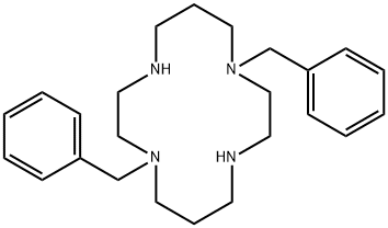 1,8-ジベンジル-1,4,8,11-テトラアザシクロテトラデカン 化学構造式