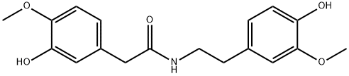 N-(4-ヒドロキシ-3-メトキシフェネチル)-2-(3-ヒドロキシ-4-メトキシフェニル)アセトアミド 化学構造式