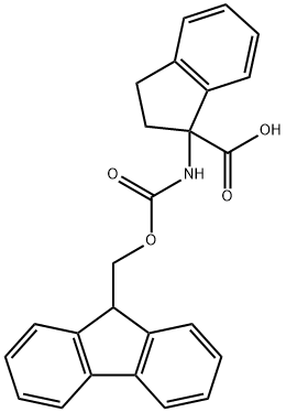 1-(FMOC-氨基)茚满-1-甲酸 结构式