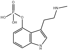 3-[2-(メチルアミノ)エチル]-1H-インドール-4-オール二水素ホスファート 化学構造式