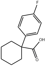 1-(4-フルオロフェニル)シクロヘキサンカルボン酸 化学構造式