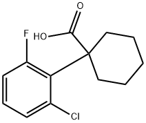 1-(2-クロロ-6-フルオロフェニル)シクロヘキサンカルボン酸 化学構造式