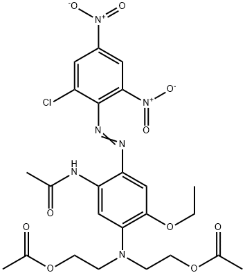 2,2'-[[5-acetamido-4-[(2-chloro-4,6-dinitrophenyl)azo]-4-ethoxyphenyl]imino]diethyl diacetate  Struktur
