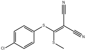 2-[(4-Chlorophenylthio)(methylthio)methylene]-malononitrile 化学構造式