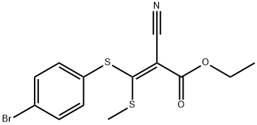 Ethyl3-(4-bromophenylthio)-2-cyano-3-(methylthio)acrylate, 214330-98-0, 结构式