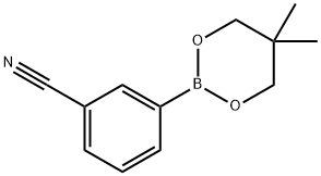 2-(3-Cyanophenyl)-5,5μ-dimethyl-1,3,2-dioxaborinane Struktur