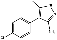4-(4-クロロフェニル)-3-メチル-1H-ピラゾール-5-アミン 化学構造式