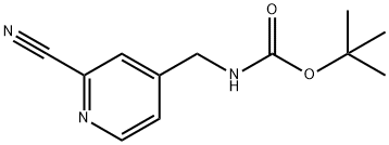4-[(tert-ブトキシカルボニルアミノ)メチル]-2-シアノピリジン 化学構造式