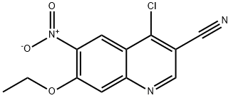 4-氯-7-乙氧基-6-硝基-3-喹啉甲腈 结构式