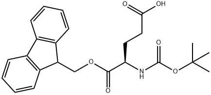 (R)-5-((9H-芴-9-基)甲氧基)-4-((叔丁氧基羰基)氨基)-5-氧代戊酸 结构式