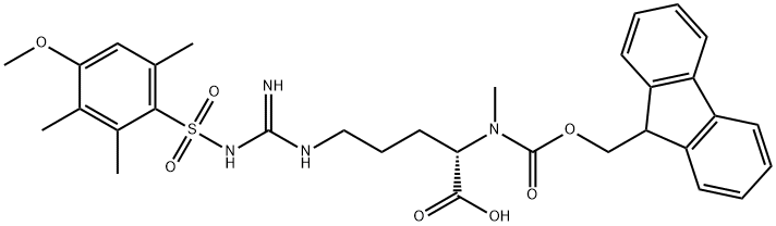 N-[(9H-芴-9-基甲氧基)羰基]-N-甲基-N'-[(4-甲氧基-2,3,6-三甲苯基)磺酰基]-L-精氨酸,214750-72-8,结构式