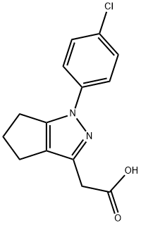 1,4,5,6-Tetrahydro-1-(p-chlorophenyl)-3-cyclopentapyrazoleacetic acid 结构式