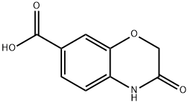 3-オキソ-3,4-ジヒドロ-2H-1,4-ベンゾキサジン-7-カルボン酸 化学構造式