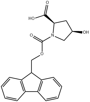 FMOC-CIS-4-ヒドロキシ-D-プロリン 化学構造式