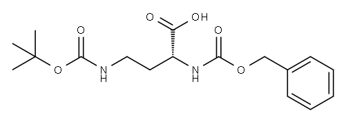 (2R)-4-[[(1,1-Dimethylethoxy)carbonyl]amino]-2-[[(phenylmethoxy)carbonyl]amino]butanoic acid Struktur