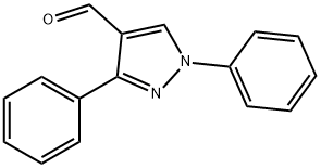 1,3-ジフェニル-1H-ピラゾール-4-カルバルデヒド 化学構造式
