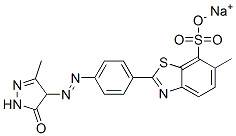2-[4-[[(4,5-Dihydro-3-methyl-5-oxo-1H-pyrazol)-4-yl]azo]phenyl]-6-methyl-7-benzothiazolesulfonic acid sodium salt Struktur
