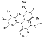 2-[2,4,5,7-テトラブロモ-3-オキソ-6-(ソジオオキシ)-3H-キサンテン-9-イル]安息香酸エチル 化学構造式