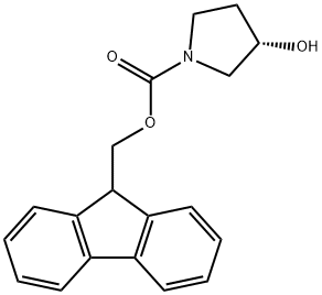 (S)‐(+)‐N‐FMOC‐3‐ピロリジノール 化学構造式