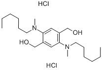 1,4-BENZENEDIMETHANOL, 2,5-BIS(HEXYLMETHYLAMINO)-, DIHYDROCHLORIDE 化学構造式