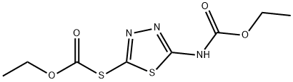 S-[5-[(乙氧基羰基)氨基]-1,3,4-噻二唑-2-基]硫代碳酸氢氧乙酯, 21521-73-3, 结构式