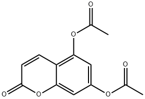 5,7-ジアセトキシ-2H-1-ベンゾピラン-2-オン 化学構造式