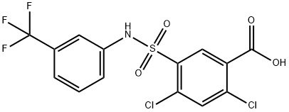 2,4-二氯-5-{[3-(三氟甲基)苯基]氨磺酰基}苯甲酸 结构式