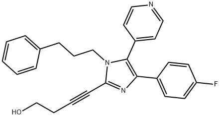 4-[4-(4-Fluorophenyl)-1-(3-phenylpropyl)-5-(4-pyridinyl)-1H-imidazol-2-yl]-3-butyn-1-ol Structure