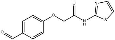 2-(4-ホルミルフェノキシ)-N-1,3-チアゾール-2-イルアセトアミド 化学構造式