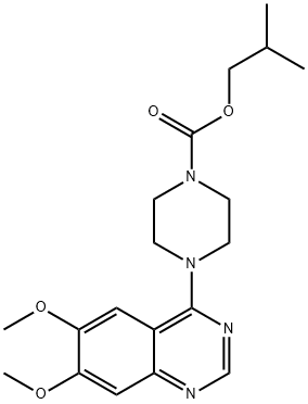 4-(6,7-ジメトキシキナゾリン-4-イル)-1-ピペラジンカルボン酸イソブチル 化学構造式