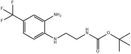 TERT-BUTYL N-(2-[2-AMINO-4-(TRIFLUOROMETHYL)ANILINO]ETHYL)CARBAMATE, 215655-42-8, 结构式