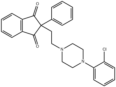 2-[2-[4-(o-Chlorophenyl)-1-piperazinyl]ethyl]-2-phenyl-1,3-indanedione 结构式