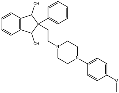 2-[2-[4-(p-Methoxyphenyl)-1-piperazinyl]ethyl]-2-phenyl-1,3-indanediol 结构式