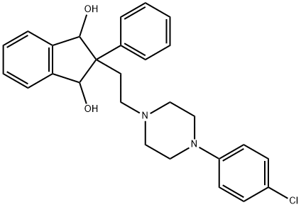 2-[2-[4-(p-クロロフェニル)-1-ピペラジニル]エチル]-2-フェニル-1,3-インダンジオール 化学構造式