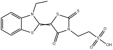 5-(3-ethylbenzothiazol-2(3H)-ylidene)-4-oxo-2-thioxothiazolidin-3-ethanesulphonic acid 结构式