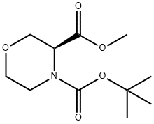 (S)-4-BOC-3-吗啉甲酸甲酯, 215917-98-9, 结构式
