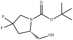 (2S)-4,4-二氟-2-(羟甲基)吡咯烷-1-羧酸叔丁酯 结构式