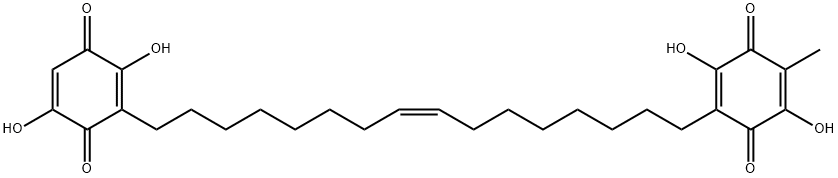 5-Methyl[2,2'-[(8Z)-8-hexadecene-1,16-diyl]bis(3,6-dihydroxy-1,4-benzoquinone)] Structure