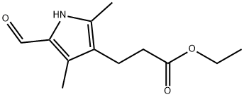 5-醛基-2,4-二甲基-1氢-吡咯-3-丙酸乙酯, 21603-70-3, 结构式