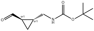 Carbamic acid, [[(1R,2R)-2-formylcyclopropyl]methyl]-, 1,1-dimethylethyl ester, Struktur