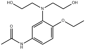 3'-[ビス(2-ヒドロキシエチル)アミノ]-4'-エトキシアセトアニリド 化学構造式