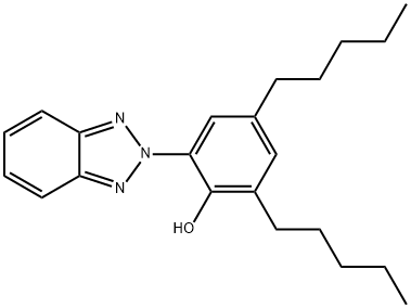 2-(2H-1,2,3-ベンゾトリアゾール-2-イル)-4,6-ジペンチルフェノール 化学構造式