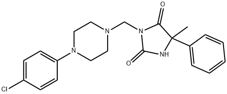 Hydantoin, 3-((4-chlorophenylpiperazinyl)methyl)-5-methyl-5-phenyl- 结构式