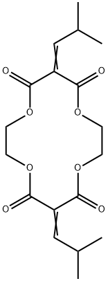 3,10-Diisobutylidene-1,5,8,12-tetraoxacyclotetradecane-2,4,9,11-tetrone Structure