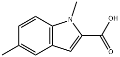 1,5-ジメチル-1H-インドール-2-カルボン酸 化学構造式