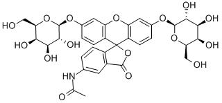5-Acetamidofluorescein-di-(b-D-galactopyranoside) Struktur
